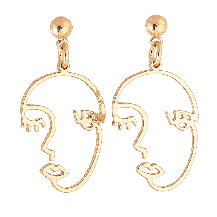 Серьги Xuping Позолота 18K пусеты Подвески лица на одну сторону фото №4