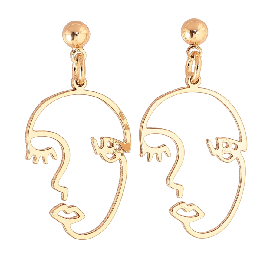 Серьги Xuping Позолота 18K пусеты Подвески лица на одну сторону фото №1 Серьги Xuping Позолота 18K пусеты Подвески лица на одну сторону фото №1