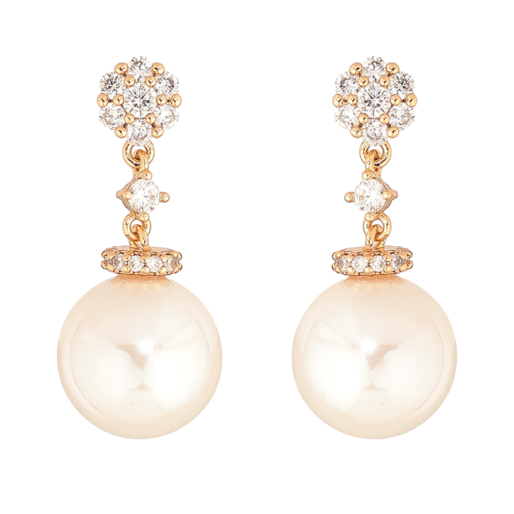 Серьги Xuping Позолота 18K пусеты Жемчужные подвески фото №2 Серьги Xuping Позолота 18K пусеты Жемчужные подвески фото №2