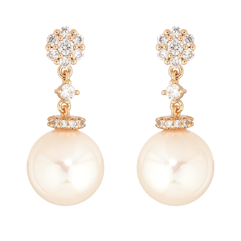 Серьги Xuping Позолота 18K пусеты Жемчужные подвески фото №1