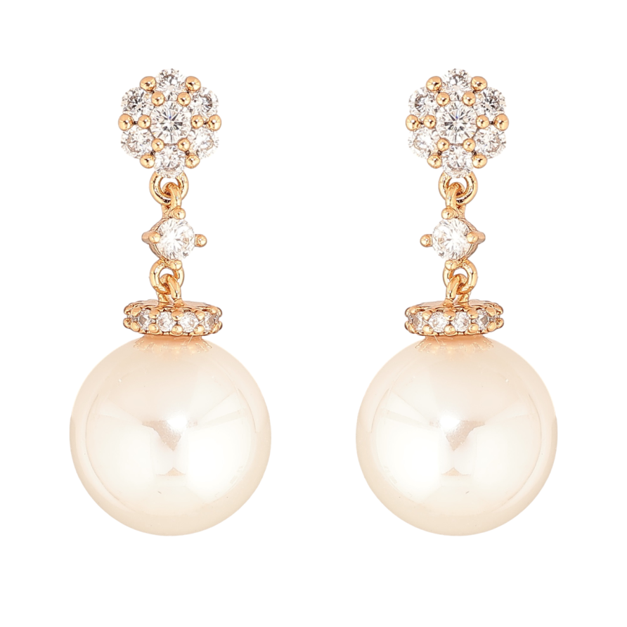 Серьги Xuping Позолота 18K пусеты Жемчужные подвески фото №1