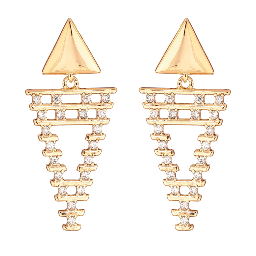 Серьги Xuping Позолота 18K пусеты Кристальные подвески фото №1