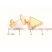 Серьги Xuping Позолота 18K пусеты Треугольные подвески с салатовой эмалью фото №2