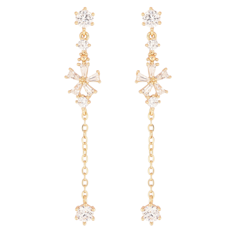 Серьги Xuping Позолота 18K пусеты Кристальные подвески фото №3 Серьги Xuping Позолота 18K пусеты Кристальные подвески фото №3