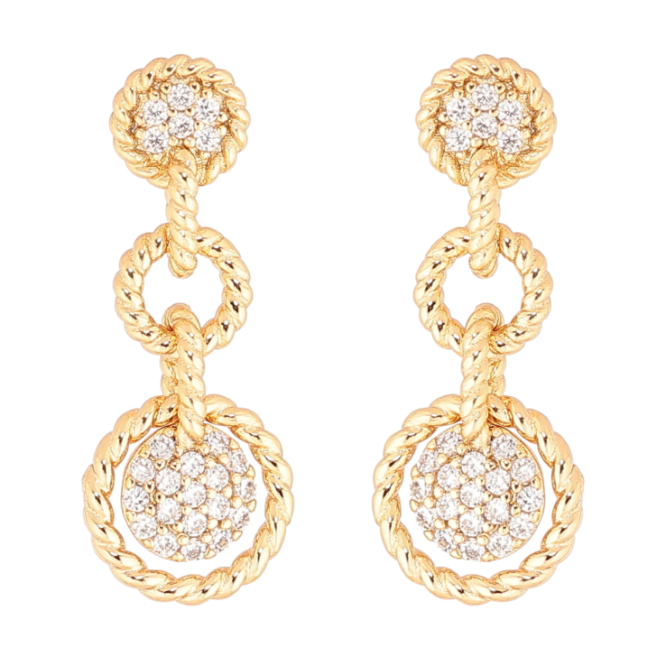 Сережки Xuping Позолота 18K пусети «Підвіски з кристалами» фото №9 Сережки Xuping Позолота 18K пусети «Підвіски з кристалами» фото №9