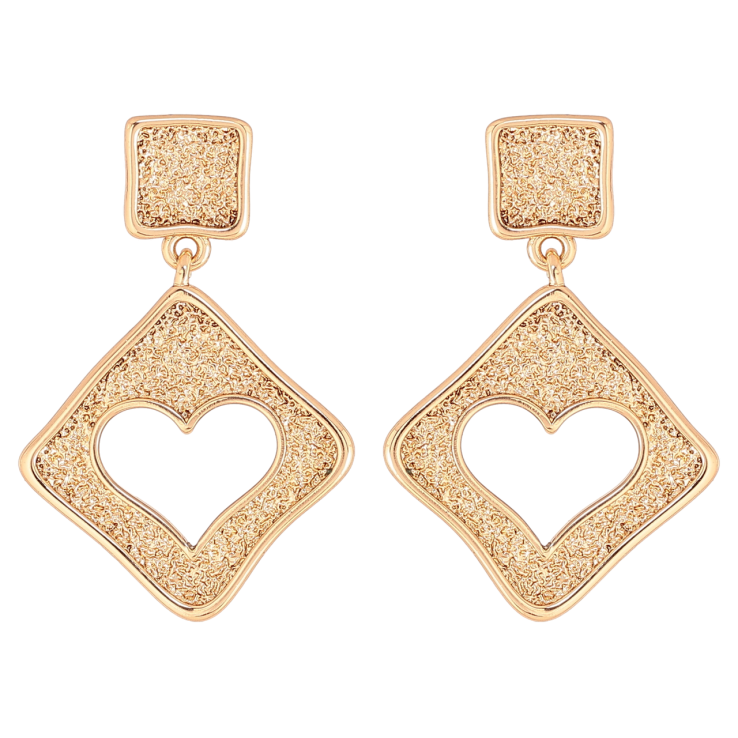 Серьги Xuping Позолота 18K пусеты Ромбовые подвески с сердечками фото №18 Серьги Xuping Позолота 18K пусеты Ромбовые подвески с сердечками фото №18