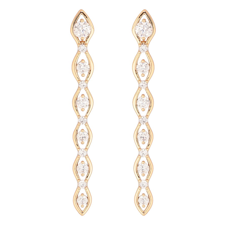 Серьги Xuping Позолота 18K пусеты Подвески с кристаллами фото №1 Серьги Xuping Позолота 18K пусеты Подвески с кристаллами фото №1