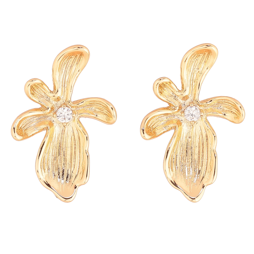 Серьги Xuping Позолота 18K пусеты Декоративные цветочки фото №1