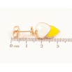 Серьги Xuping Позолота 18K пусеты Сердечки с белой и желтой эмалью фото №2