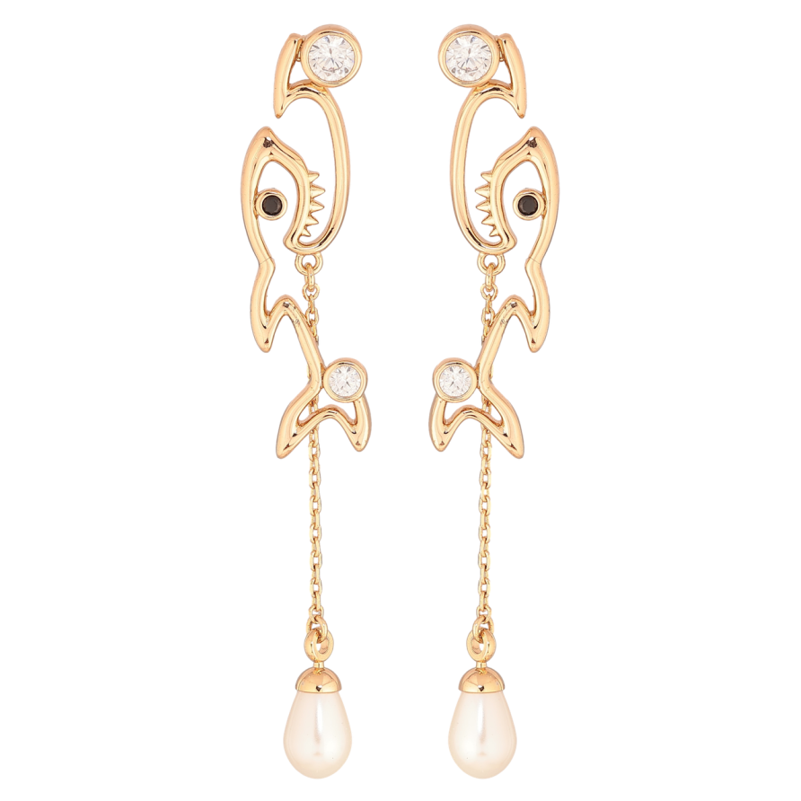 Серьги Xuping Позолота 18K пусеты Акула фото №1