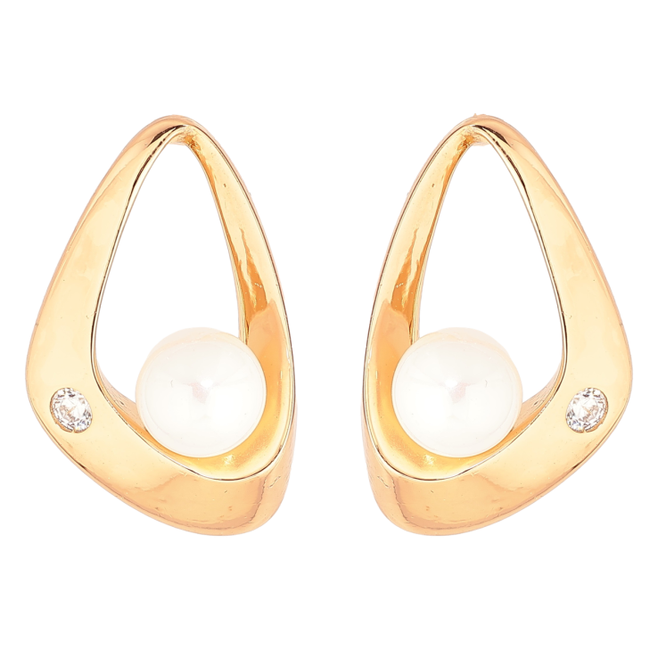 Сережки Xuping Позолота 18K пусети «Візерунок з кристалом і перлиною» фото №24 Сережки Xuping Позолота 18K пусети «Візерунок з кристалом і перлиною» фото №24