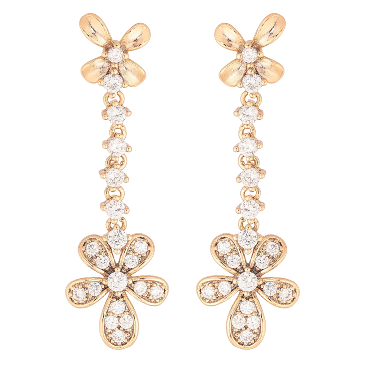 Серьги Xuping Позолота 18K пусеты Кристальные цветочки фото №25 Серьги Xuping Позолота 18K пусеты Кристальные цветочки фото №25