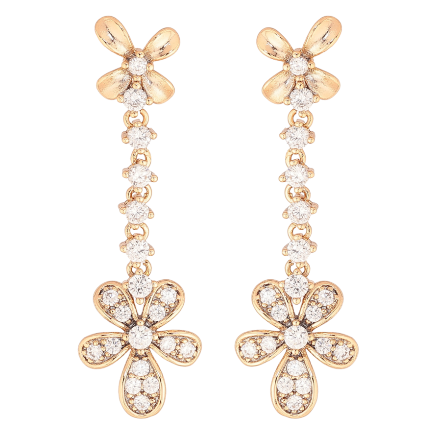 Серьги Xuping Позолота 18K пусеты Кристальные цветочки фото №1 Серьги Xuping Позолота 18K пусеты Кристальные цветочки фото №1