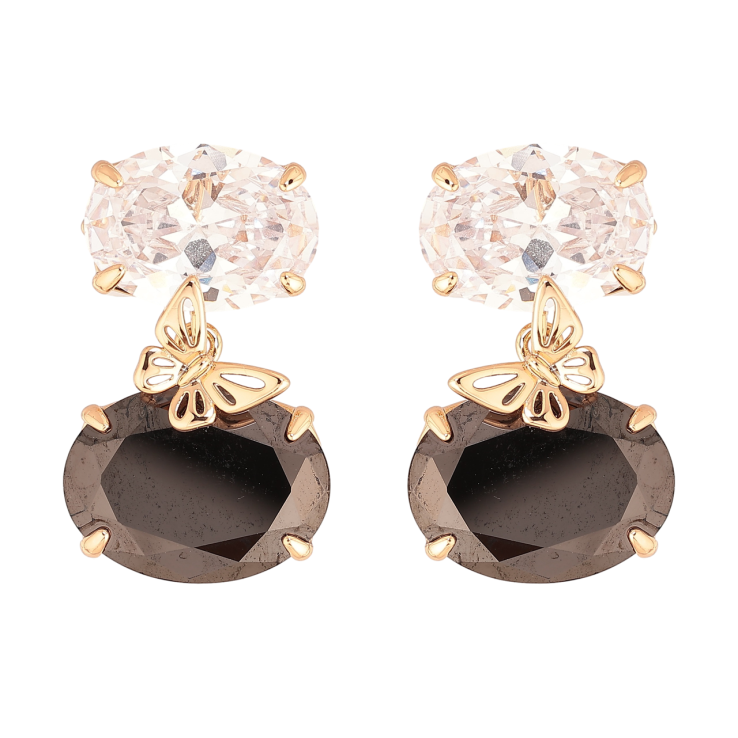 Сережки Xuping JEAN GOUJON Позолота 18K пусети «Чорно-білі кристали з метеликом» фото №9 Сережки Xuping JEAN GOUJON Позолота 18K пусети «Чорно-білі кристали з метеликом» фото №9