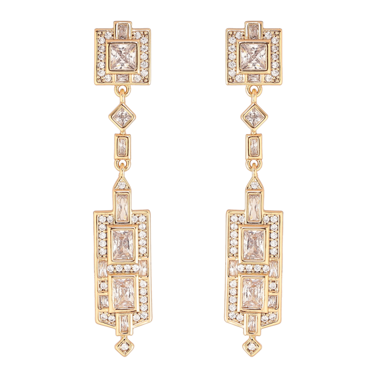 Серьги Xuping JEAN GOUJON Позолота 18K пусеты Подвески с инкрустацией кристаллами фото №6