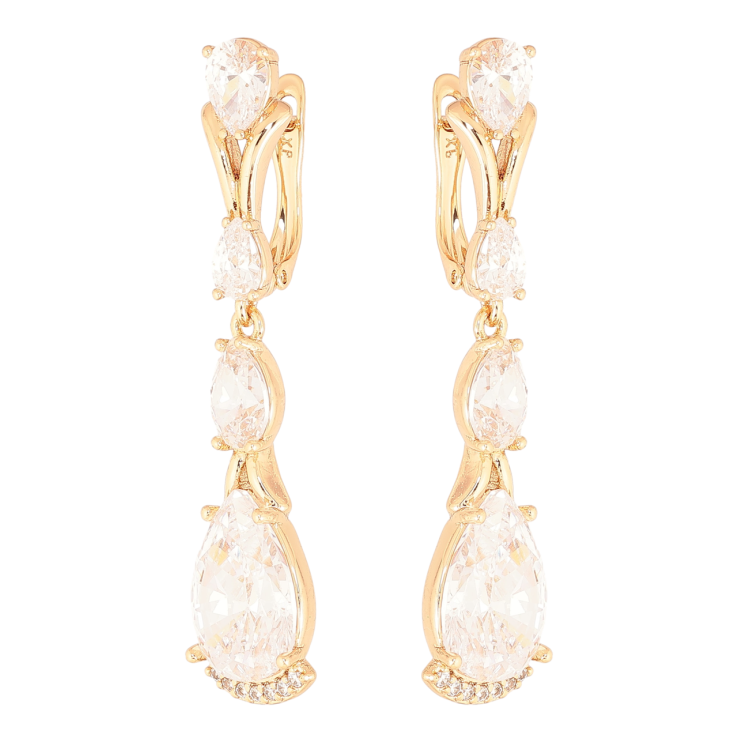 Серьги Xuping JEAN GOUJON Позолота 18K английский замок Кристальные подвески фото №25