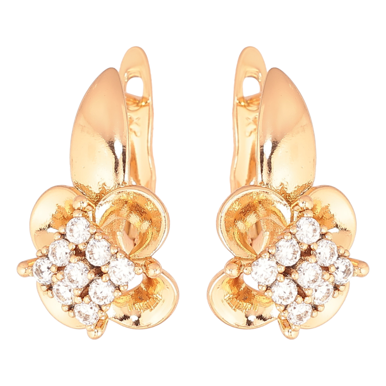 Серьги Xuping Позолота 18K английский замок Цветочки с кристаллами фото №2 Серьги Xuping Позолота 18K английский замок Цветочки с кристаллами фото №2