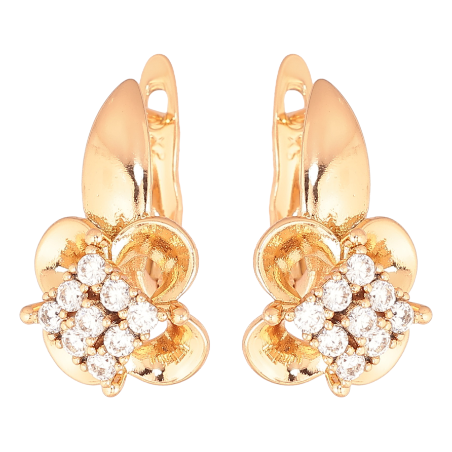 Серьги Xuping Позолота 18K английский замок Цветочки с кристаллами фото №1 Серьги Xuping Позолота 18K английский замок Цветочки с кристаллами фото №1