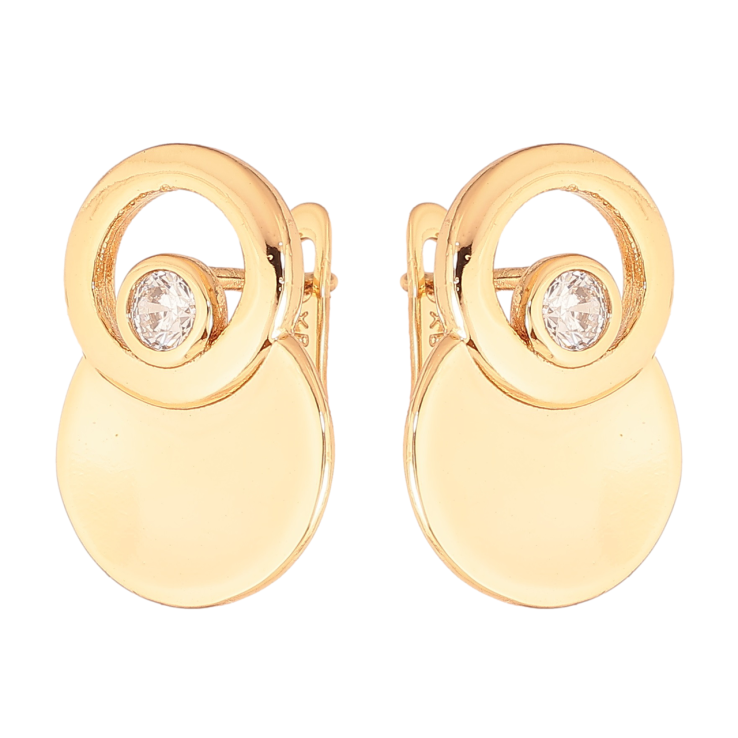 Сережки Xuping Позолота 18K англійський замок «Декоративний візерунок з кристалами» фото №24