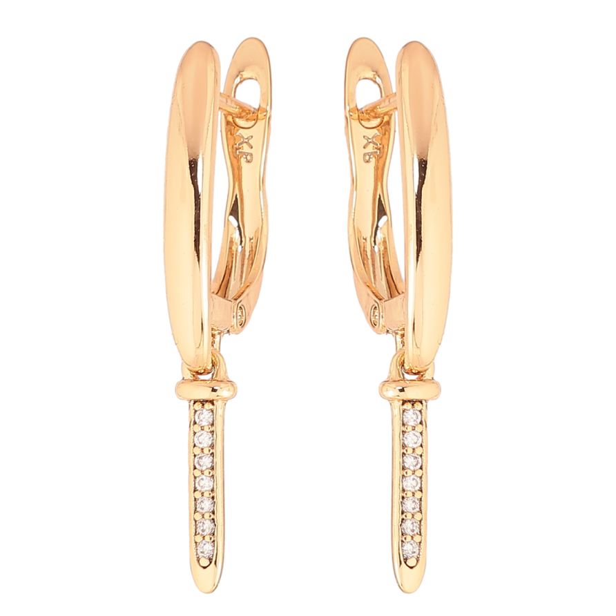 Серьги Xuping Позолота 18K английский замок Дорожки кристаллов фото №1