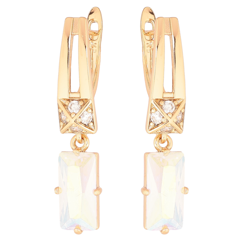 Сережки Xuping Позолота 18K англійський замок «Підвіски з райдужними кристалами» фото №1 Сережки Xuping Позолота 18K англійський замок «Підвіски з райдужними кристалами» фото №1