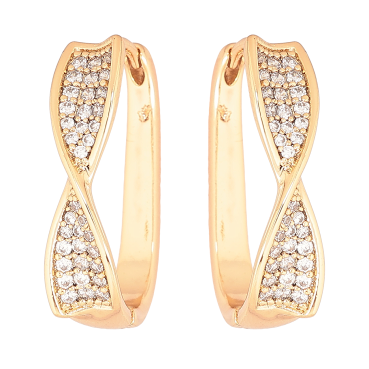 Серьги Xuping Позолота 18K колечки Узор с инкрустацией кристаллами фото №15 Серьги Xuping Позолота 18K колечки Узор с инкрустацией кристаллами фото №15