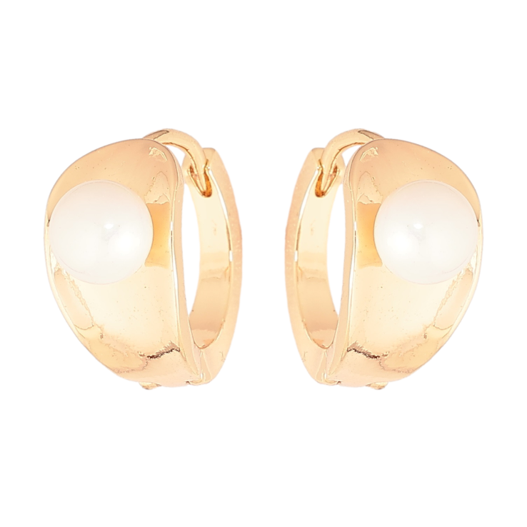 Серьги Xuping Позолота 18K колечки Узор с жемчужинами фото №6