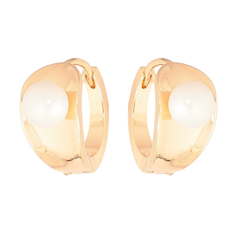 Серьги Xuping Позолота 18K колечки Узор с жемчужинами фото №5