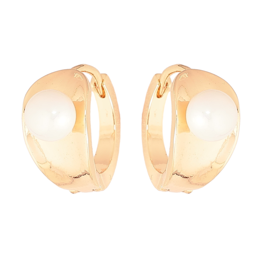 Серьги Xuping Позолота 18K колечки Узор с жемчужинами фото №1