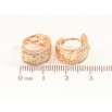 Серьги Xuping Позолота 18K колечки Декоративный узор с дорожками кристаллов фото №2
