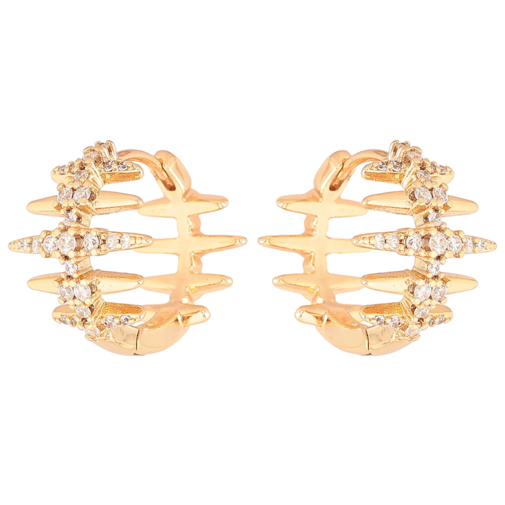 Серьги Xuping Позолота 18K колечки Декоративный узор с кристаллами фото №20