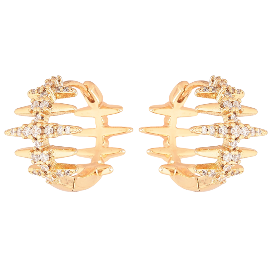Серьги Xuping Позолота 18K колечки Декоративный узор с кристаллами фото №1