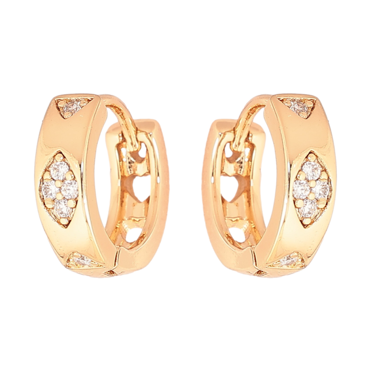 Серьги Xuping Позолота 18K колечки Узор с кристаллами фото №20