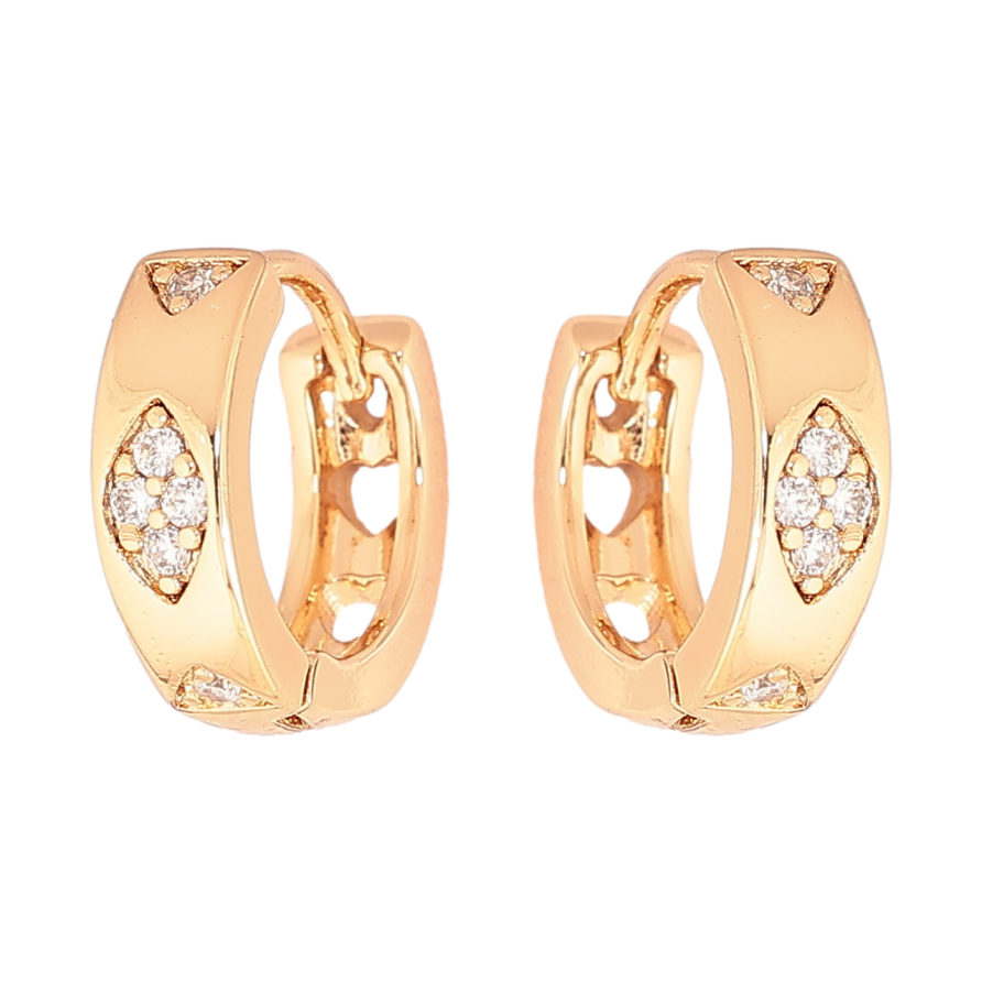 Серьги Xuping Позолота 18K колечки Узор с кристаллами фото №1