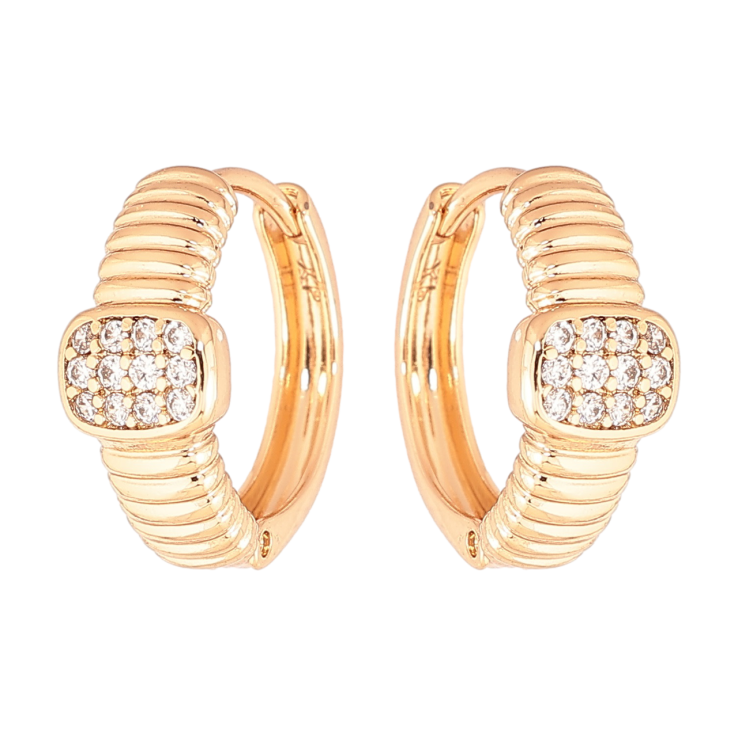 Серьги Xuping Позолота 18K колечки Узор синкрустацией кристаллами фото №18