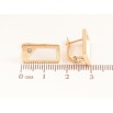 Серьги Xuping Позолота 18K английский замок Прямоугольники с белой эмалью и кристаллом фото №2