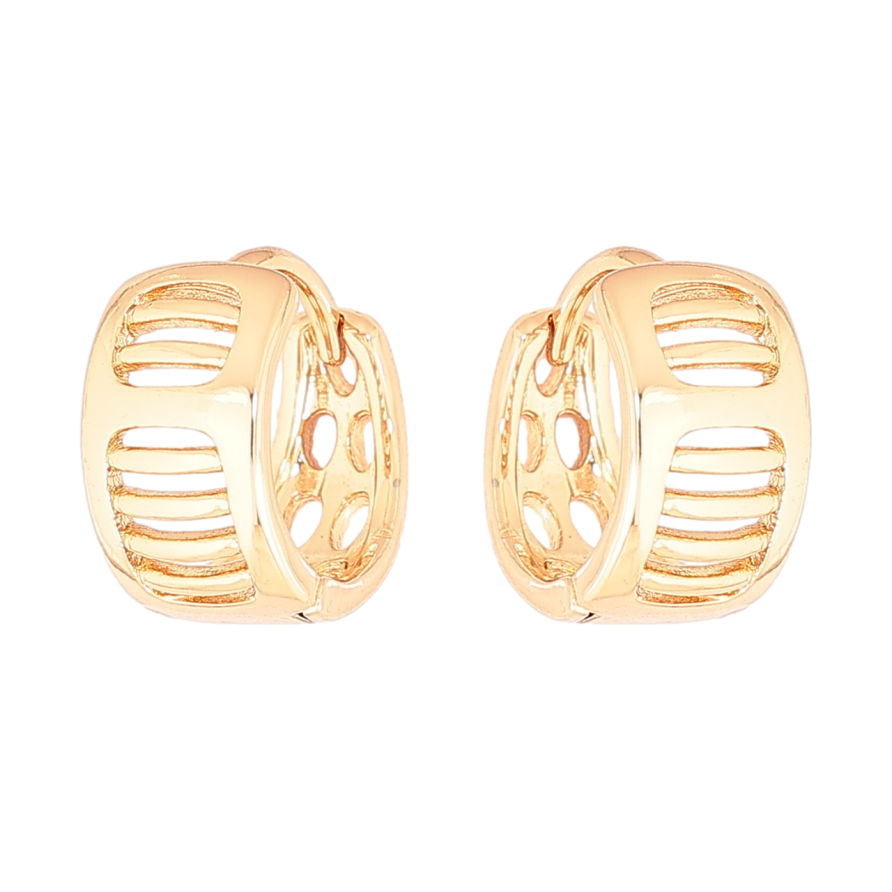 Сережки Xuping Позолота 18K колечка «Різьблений візерунок» фото №1 Сережки Xuping Позолота 18K колечка «Різьблений візерунок» фото №1