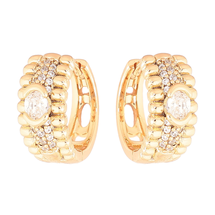 Серьги Xuping Позолота 18K колечки Узор с кристаллами фото №21