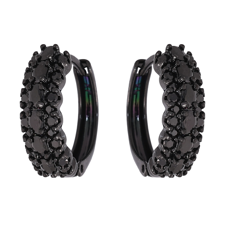 Сережки Xuping Позолота Black (чорне золото) колечка «Інкрустація кристалами» фото №18 Сережки Xuping Позолота Black (чорне золото) колечка «Інкрустація кристалами» фото №18