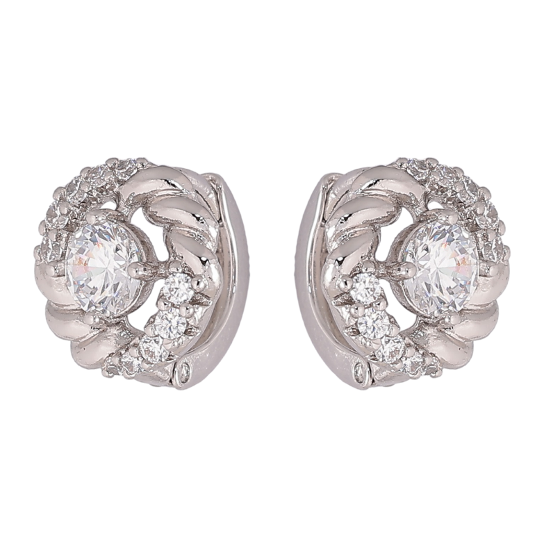 Сережки Xuping Родій колечка «Візерунок з кристалами» фото №1