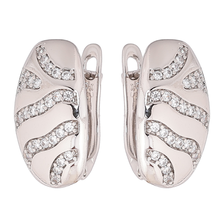 Сережки Xuping Родій англійський замок «Декоративний візерунок з кристалами» фото №17