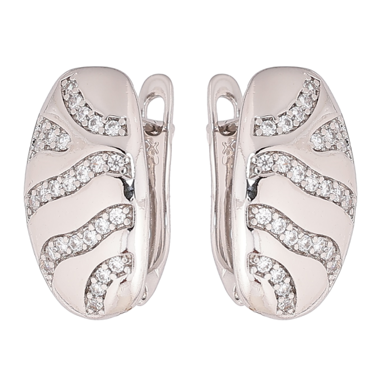 Серьги Xuping Родий английский замок Декоративный узор с кристаллами фото №1