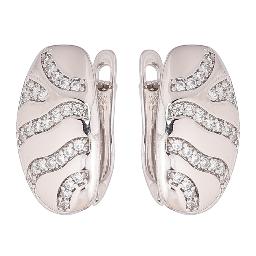 Сережки Xuping Родій англійський замок «Декоративний візерунок з кристалами» фото №1