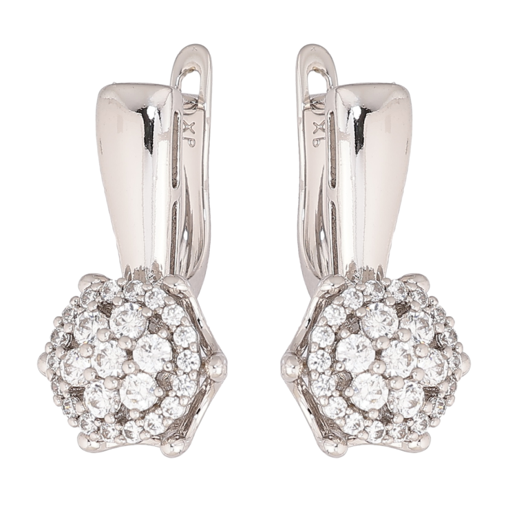 Сережки Xuping Родій англійський замок «Інкрустація кристалами» фото №21