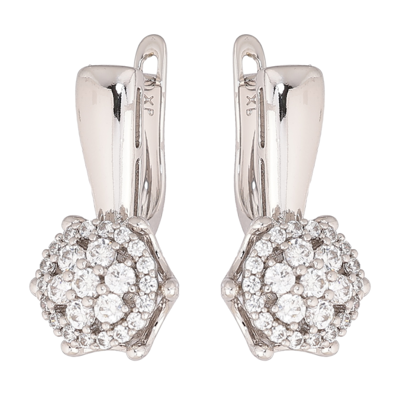 Сережки Xuping Родій англійський замок «Інкрустація кристалами» фото №3