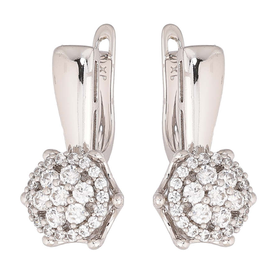 Сережки Xuping Родій англійський замок «Інкрустація кристалами» фото №1