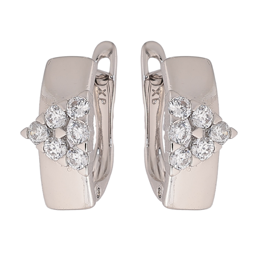 Сережки Xuping Родій англійський замок «Візерунок з кристалами» фото №1