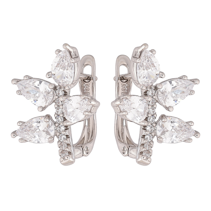 Сережки Xuping Родій англійський замок «Візерунок з кристалами» фото №21