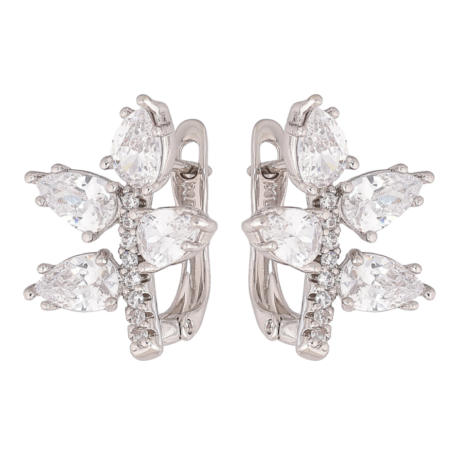 Сережки Xuping Родій англійський замок «Візерунок з кристалами» фото №1