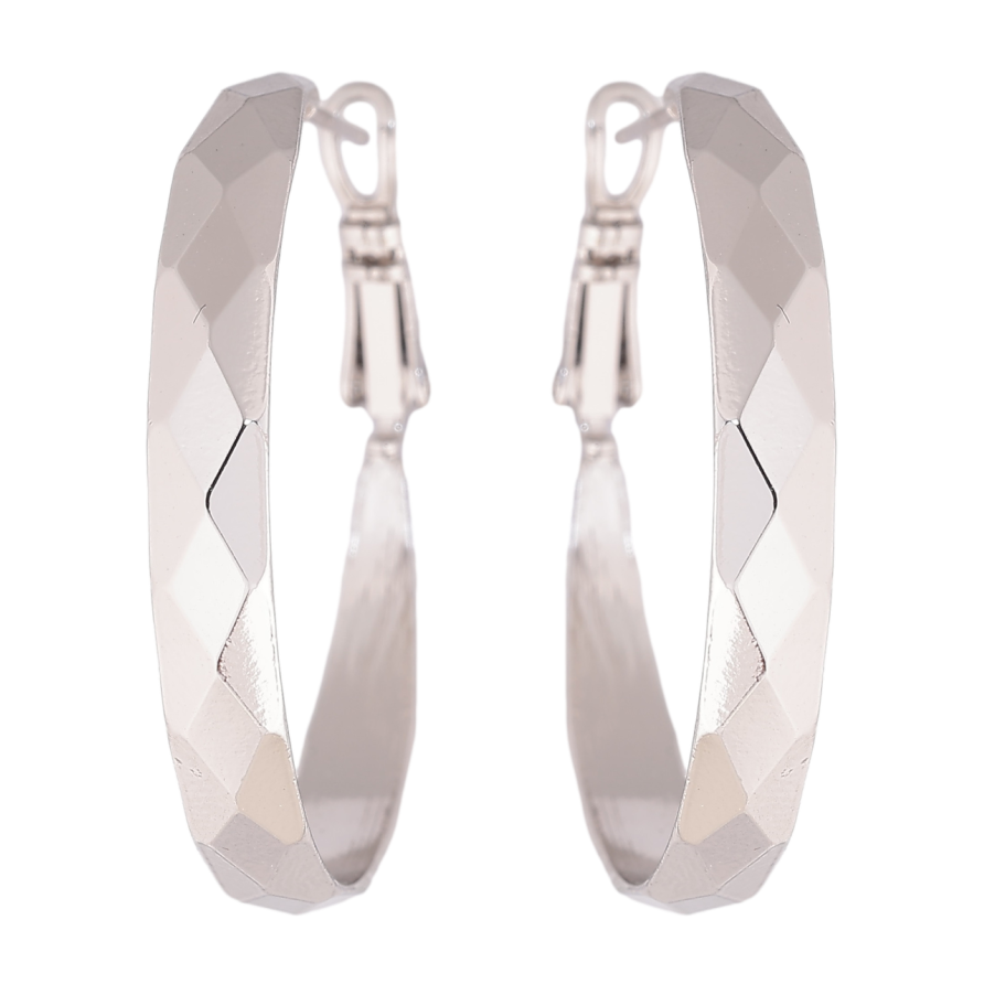 Серьги Xuping Родий кольца (конго) Декоративный узор ø 3,5см фото №1